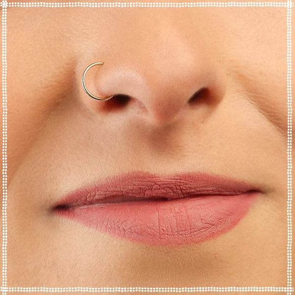 ELLIE J MAUI 24G Rose Gold Nose Ring Hoop | Slightly Adjustable India | Ubuy