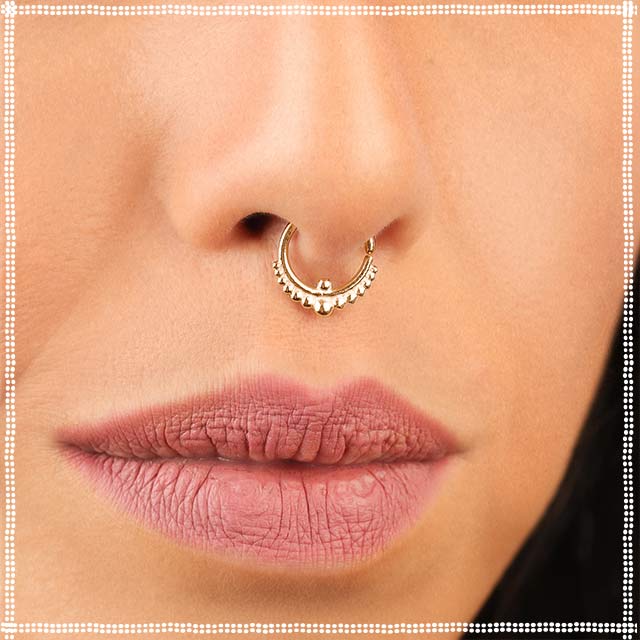 14K Rose Gold Septum Jewelry | Cool Breeze Yellow Gold | 20g / 5/16” =8 mm (Common)